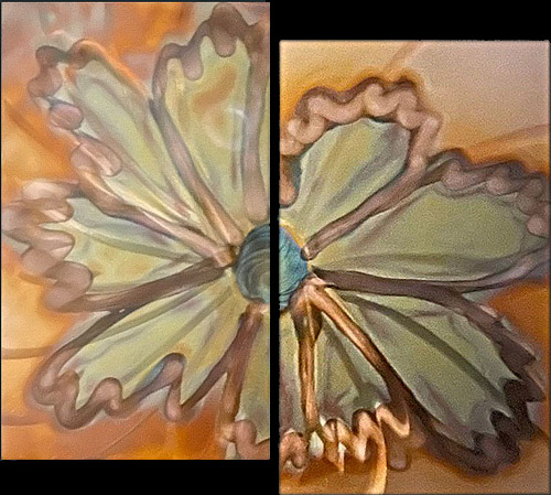 flame painting on copper with resin
